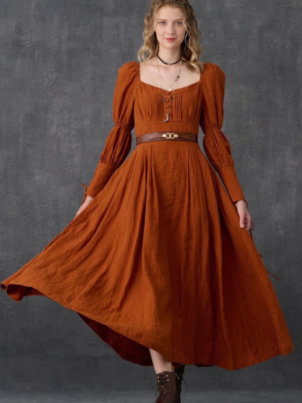 PHOENIX 24 | REGENCY LACE-UP LINEN DRESS